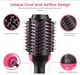 Одноступенчатый фен расчёска щетка для укладки волос стайлер 3 в 1 One Step Hair Dryer and Styler 1000 Вт Чёрно-розовый (2244) - изображение 5
