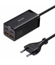 Мережевий зарядний пристрій Baseus GaN 3 Pro 2xUSB 2xType-C 100W (CCGP000101) Чорний + кабель USB-C to USB-C - зображення 1