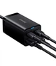 Мережевий зарядний пристрій Baseus GaN 3 Pro 2xUSB 2xType-C 100W (CCGP000101) Чорний + кабель USB-C to USB-C - зображення 6