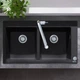 Мойка для кухни HANSGROHE гранитная S510-F770 880x510мм прямоугольная врезная без сифона на две чаши черная 43316170 - изображение 4