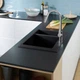 Мойка для кухни HANSGROHE гранитная S510-F635 770x510мм прямоугольная врезная без сифона на полторы чаши черная 43315170 - изображение 5