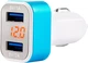 Автомобільний зарядний пристрій Amio TECT-04 2xUSB 3 А White-Blue (010280) - зображення 1