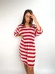 Накидка жіноча для пляжу легка в червону смужку One size - зображення 2