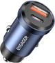 Автомобильное зарядное устройство Essager Gyroscope Mini Charger USB-A + Type-C 45W Blue (ECCAC45-TL03-Z) - изображение 1