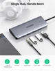 Концентратор USB Type-C Ugreen CM179 3xUSB 3.0 + HDMI + VGA + RJ45 1000M Ethernet + Cardreader + 3.5 мм, Gray (80133) - изображение 4