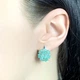 Серебряные серьги с натуральным изумрудом 2ct (2042389) - изображение 3
