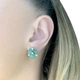 Серебряные серьги с натуральным изумрудом 6.695ct (2062233) - изображение 3
