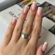 Срібна каблучка з натуральним смарагдом 0.4ct, вага виробу 5,32 гр (2140719) - зображення 4