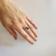 Серебряное кольцо с натуральным сапфиром 1.31ct, фианитами, вес изделия 3,5 гр (2120049) - изображение 2