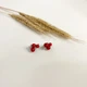 Серебряные серьги с кораллом, фианитами (2136347) - изображение 4