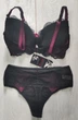 Комплект женского белья Польша PUSH-UP Kinga lingerie de femme BRASIL M1569 85B бордово-чёрный - изображение 2