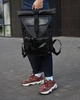 Стильный и практичный рюкзак роллтоп для ноутбука Rolltop для путешествий черного цвета из экокожи - изображение 6
