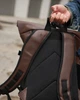 Стильный и практичный рюкзак роллтоп для ноутбука Rolltop для путешествий коричневого цвета из экокожи - изображение 6