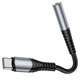 Адаптер перехідник Hoco LS33 аудіо конвертер Type-C to Jack 3.5 (F) 0.12m чорно-сріблястий - зображення 2