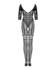 Сітчастий бодістокінг з імітацією підв’язок Obsessive Bodystocking G329 XL/XXL, black, з доступом - зображення 4
