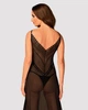 Напівпрозора довга сорочка Obsessive Estiqua chemise M/L, чорний, асиметричний крій - изображение 2