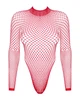 Сітчастий бодістокінг із довгим рукавом Obsessive B126 teddy red S/M/L, червоний - зображення 5