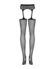 Сетчатые чулки-стокинги с цветочным рисунком Obsessive Garter stockings S207 черные S/M/L - изображение 6