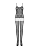 Бодістокінг Obsessive Bodystocking F235 One Size, тонкі підв’язки, ніжний декор, сіточка - изображение 4