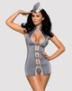 Эротический костюм стюардессы Obsessive Stewardess 3 pcs costume серый L/XL - изображение 1