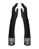 Высокие перчатки с камнями и кружевом Obsessive Miamor gloves, черные One size - изображение 1