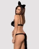 Еротичний костюм гепарду Obsessive Gepardina 3 pcs costume S/M, чорний, хутряне оздоблення, монокіні - изображение 2