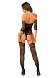 Нейлоновий бодістокінг із імітацією панчіх Obsessive Bodystocking G333 S/M/L, black, з доступом - зображення 6