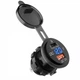 Зарядний адаптер MotoChina QC 3.0 Type-C+PD та вольтметром 12-24V Blue (10365B) - зображення 1