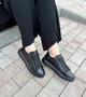 Кеды женские ShoesBand Кожаные черного цвета с перфорацией 36 (23 см) (S67111-2) - изображение 1