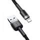 Кабель для быстрой зарядки Айфона Baseus Cafule Cable USB to Lightning 2.4A 0.5м Кабель для Айфона (CALKLF-AG1) Black/Grey - изображение 6