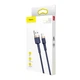 Кабель для зарядки Айфона Baseus Cafule Cable USB to Lightning 1.5A 2м Кабель для Айфона (CALKLF-CV3) Blue/Gold - зображення 10