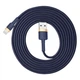 Кабель для зарядки Айфона Baseus Cafule Cable USB to Lightning 1.5A 2м Кабель для Айфона (CALKLF-CV3) Blue/Gold - зображення 3
