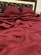 Комплект постельного белья Satin Stripe Bordo бордовый 100% хлопок 220х180 см 70х50 см - изображение 4