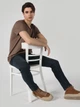 Футболка хлопковая длинная мужская Colin's CL1058584-BRW S Brown (8683197636201) - изображение 4