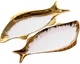 Набор 3 фарфоровых блюда Gold Luxury (для рыбы) 30x15см, фарфор с золотом - изображение 2