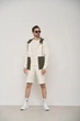 Спортивный костюм мужской тройка лето SUMMER с кофтой на замке + шорты + футболка молочный хаки XL - изображение 2