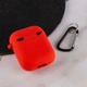 Силиконовый футляр с микрофиброй для наушников Airpods 1/2 Красный / Red - изображение 3