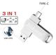 Флешка Bliksem USB 2.0 OTG 64 ГБ металлическая скоба (3в1) USB + Type-C + USB mini - изображение 1