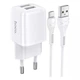 Комплект СЗУ+кабель Micro Hoco N8 Briar dual port для заряджання White (750706) - зображення 1