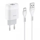 Комплект СЗУ + кабель Type C Hoco C73A 2 USB для зарядки White (734108) - изображение 1