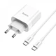 Комплект СЗП+кабель Type C Hoco C80A Rapido PD+QC3.0 для заряджання White (741427) - зображення 1