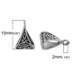 Бейлы Finding Держатель для кулона треугольный Античное серебро 15 mm x 10 mm Отверстия: 4.6 mm 2 mm - изображение 2