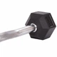 Штанга фиксированная изогнутая обрезиненная Rubber Hexagon Barbell TA-6231-10 длина-95см 10кг - зображення 4