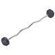 Штанга фиксированная изогнутая обрезиненная Rubber Hexagon Barbell Zelart TA-6231-30 длина-95см 30кг - зображення 1
