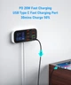 Зарядна станція ASOMETECH 40W LED дисплей USB+Type-C 8-портовий настільний зарядний пристрій Швидка USB-зарядка QC3.0 PD3.0 - зображення 5