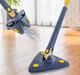 Швабра з автоматичним віджиманням Spin Mop Tripple Twist 360° для миття підлог, вікон, стін, дзеркал, мікрофібра Синя - зображення 5