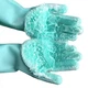 Силиконовые перчатки для мытья посуды и уборки A-Plus Super KITCHEN GLOVES многофункциональные Бирюзовый - изображение 5