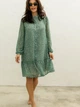 Платье женское летнее шифоновое трапеция с рюшами и подкладкой Seventeen XXL-3XL Зеленое 2061.5367 - изображение 9