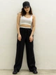Брюки женские спортивные на резинке с поясом стрейч-лен Seventeen L-XL Черные 2056.5357 - изображение 4
