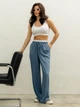 Брюки женские спортивные на резинке с поясом стрейч-лен Seventeen L-XL Голубые 2056.5354 - изображение 3